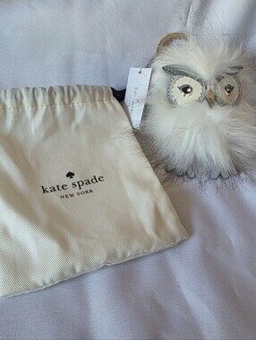 NWT Kate Spade New York Furry Owl Bag Charm Keychain